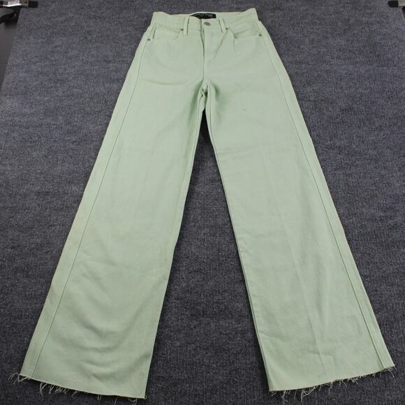 Veronica Beard Jeans 24 Taylor Relaxed Wide Leg High Rise Pistachio Green Denim - Picture 5 of 16